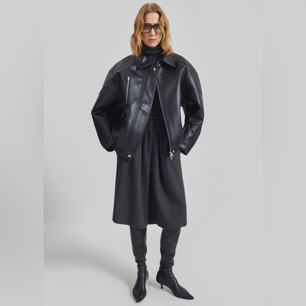 NEW The Frankie Shop ENORA FAUX LEATHER JACKET - BLACK - Picture 7 of 16
